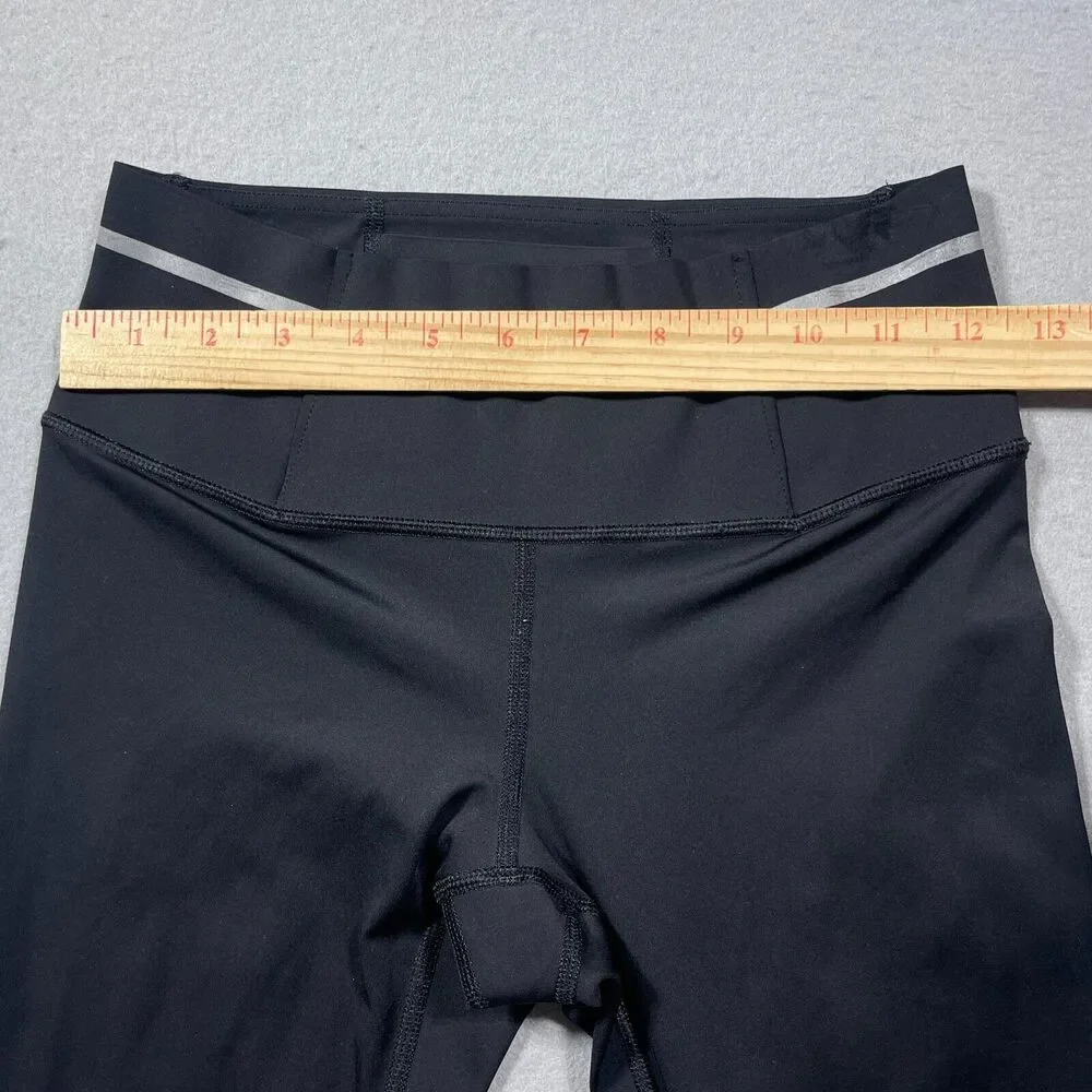 Athleta Leggings Womens XS Black‎ Mid Rise Cropped Reflective Spinning Workout